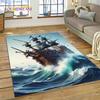 Ancient Pirate Ship Boat,Barque,Sailboa Carpet Rug for Bedroom Living Room Home Sofa Decoration,Child Game Large Decor Floor Mat