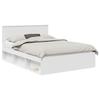 Bed Frame with Headboard White 160 X 200 Cm Engineered Wood