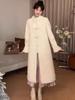 New Chinese National Style Woolen Coat Women's Winter Clothes Short Long Woolen Coat High Sense Fashion Design Casual Clothes