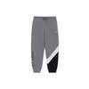 Li Ning Sports Lifestyle Series Fleece Warm Logo Print Color Block Loose Fit Sweatpants Men Bottoms Gray AKLRC05-7