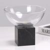 Light Luxury Marble Tray Simple Modern Glass Fruit Tray Soft Decoration Model Room Sales Office Dining Table Living Room Decorations