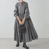 Japanese & Korean Style 2023 Plus Size Pleated Dress with Large Hem