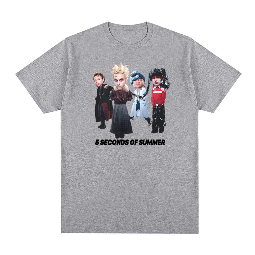 Camiseta 5 Seconds of Summer Album NOT OK 5SOS Grunge Band Camiseta 100% Algodón Verano Camiseta Cuello Redondo Ropa Tops de Alta Calidad