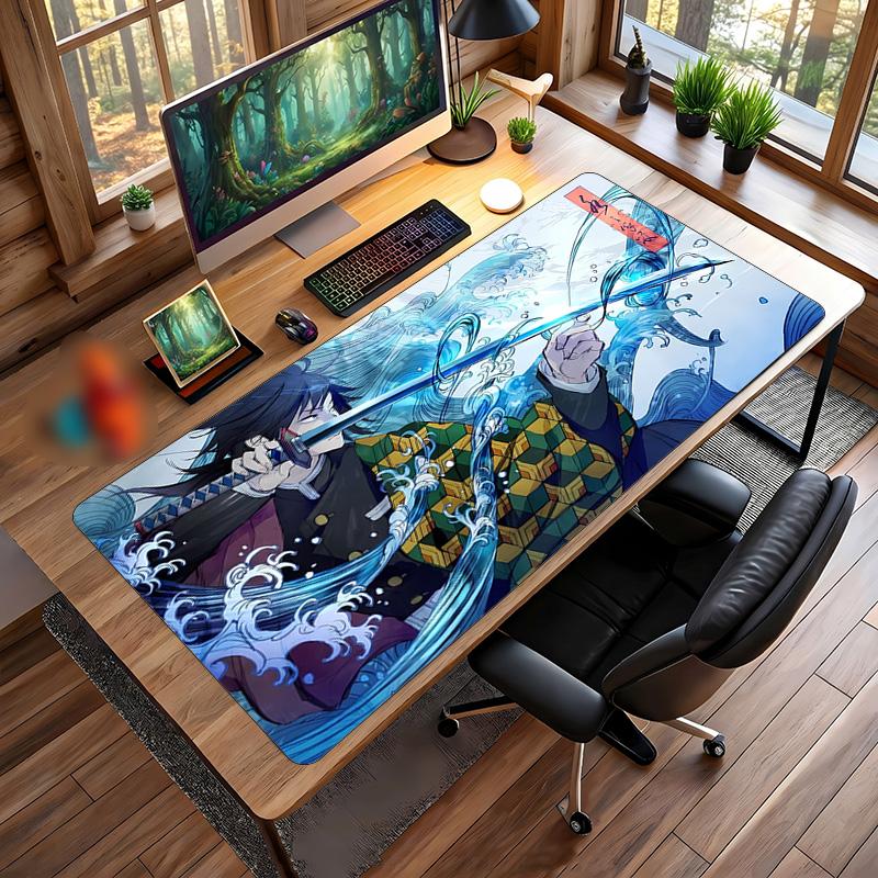 Tomioka Giyu Printed Mouse Pad Non-Slip Waterproof Rubber Desk Mat for Gaming Office Laptop Home Decor Gift