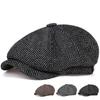 Fashion Wool Newsboy Caps Mens Herringbone Flat Caps Women Men British Painters Hats Soft Autumn Winter Caps Hats Casquette
