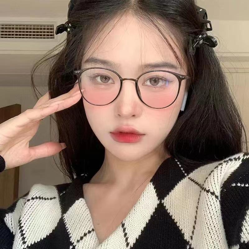 Lunettes de soleil Blush Cadre Marron Froid Visage Uni Célébrités Internet Style Fille Xiaohongshu Protection Solaire Lunettes de Soleil