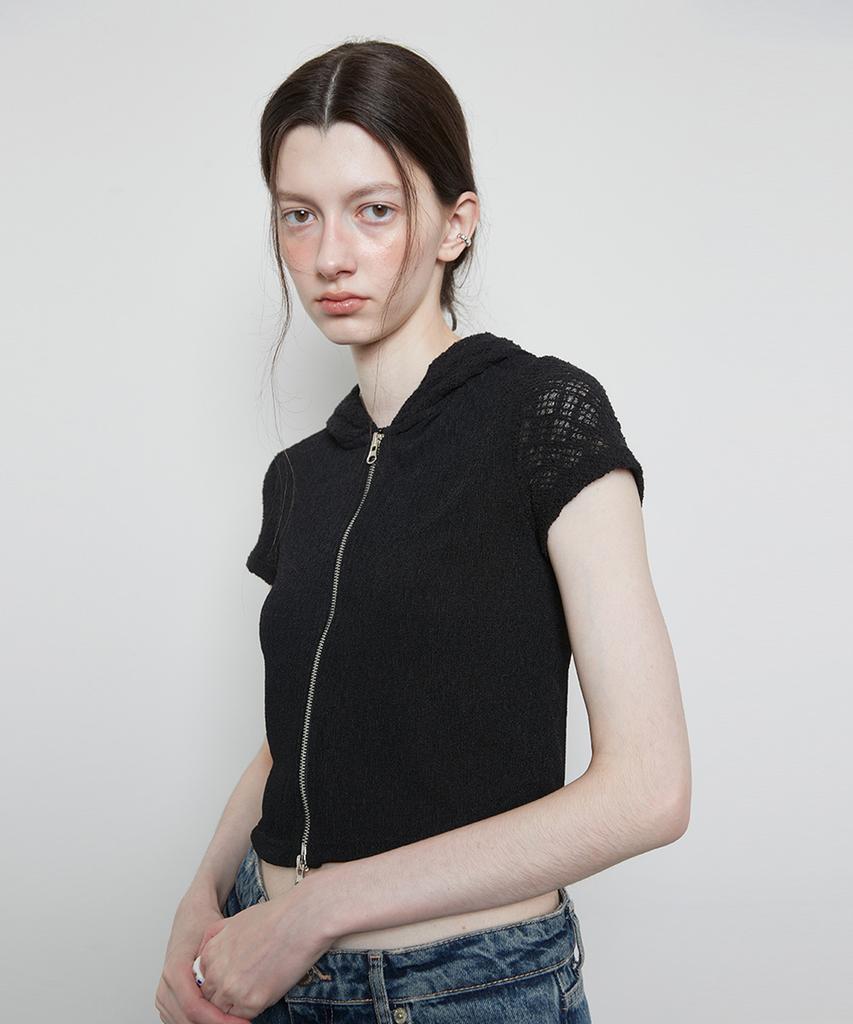 Lartigent L3 Lace Hood Zip-Up(Black)