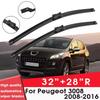 Stěrače pro Peugeot 3008 2008-2016 32"+28R" Čištění čelního skla Naturl Guma Autostěrače Příslušenství