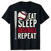Lustige Eat Sleep Baseball Repeat Grafik T-Shirts Herren Damen Mode Lässiges T-Shirt 100% Baumwolle Locker Übergröße T-Shirt