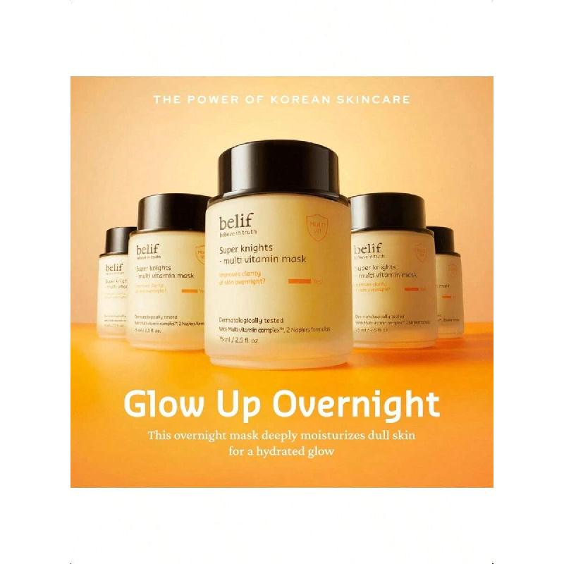 Belif Super Knights Multi Vitamin Mask 75ml,Hydrating & Rejuvenating Sleeping Mask With Multi Vitamin Complex For Plumping Dull Skin & Refining