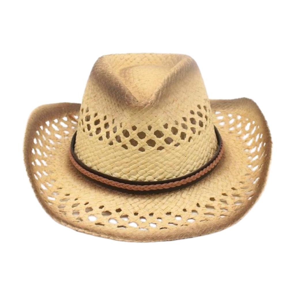 Straw Hat Ethnic Style Simple High-End Cowboy Hat Summer Sun Protection Shade Beach Couple Straw Hat