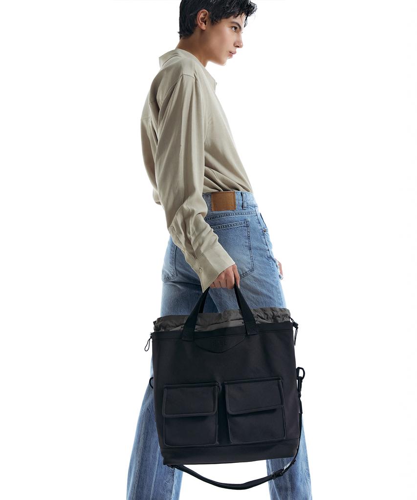 Bbyb Crunch Folded Nylon Tote Bag (Black)