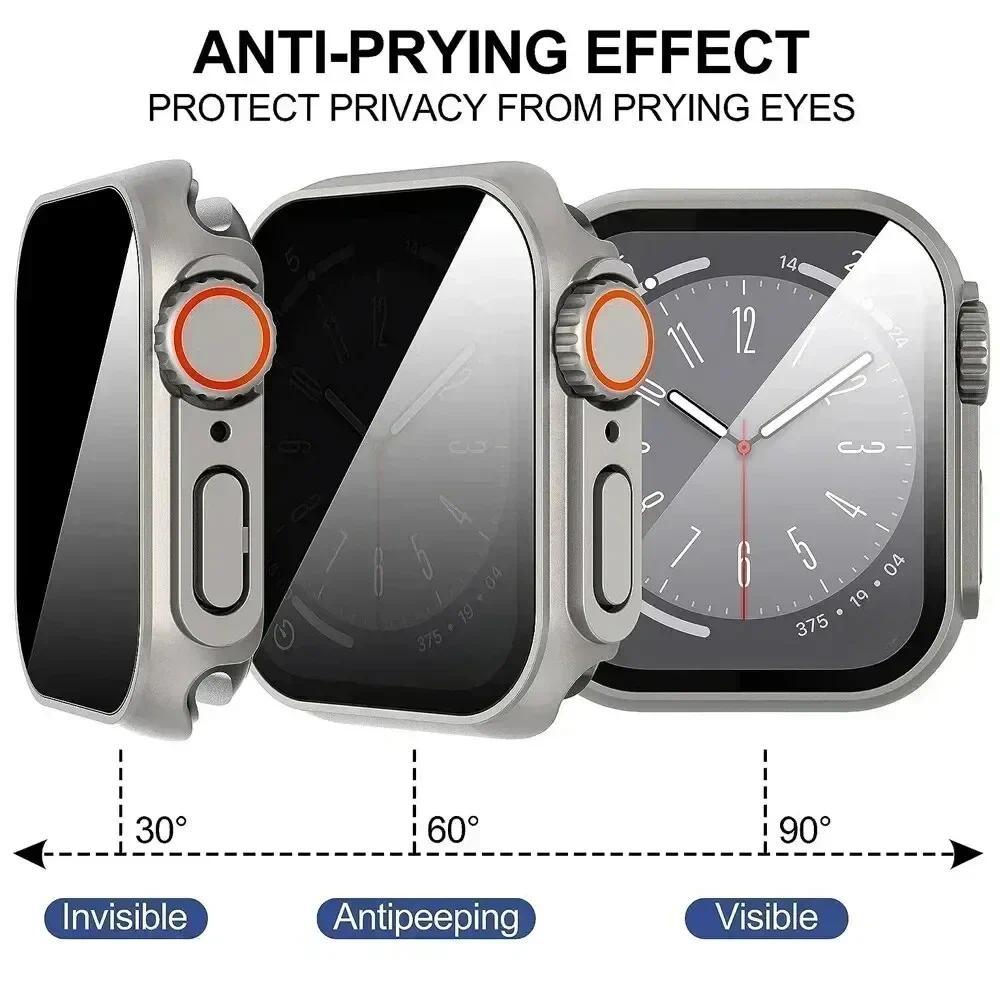 Case For apple watch Apple Watch Series9/8/7/6/5/4 SE 44 45 41 40mm change to Ultra Privacy Tempered Glass Screen Protector case