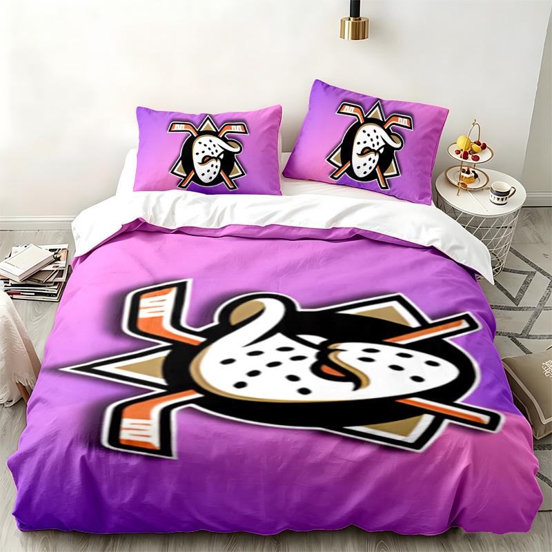 Anaheim Ducks 3pc Set Perfect for Bedroom Use Comfortable Bedding Set Includes a Duvet Cover and Two Pillowcases Ideal Birthday or Christmas Gift