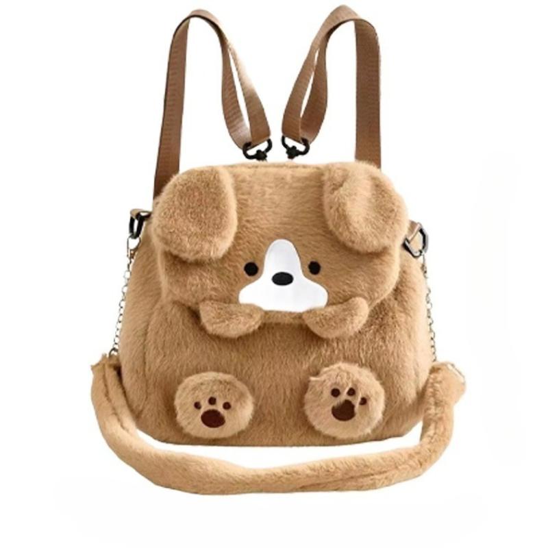 Kawaii Dog Plush Backpack Large Capacity Puppy Bag Cartoon Anime Plush Handbag Cute Animals Student School Bag Birthday Gift