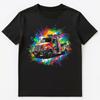 Färgstark Målsplasch Bärgningsbil Konst Grafisk Unisex T-shirt