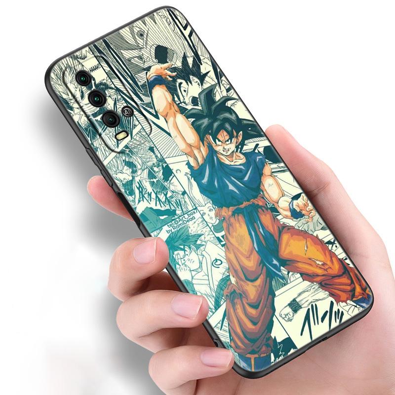 Coque de téléphone en silicone Anime Son Goku Ultra Instinct Pour Xiaomi Redmi Note 10 10T 10S 9S 8T 9 8 7 Pro Max 9A 9C 9T Noir Coque Souple