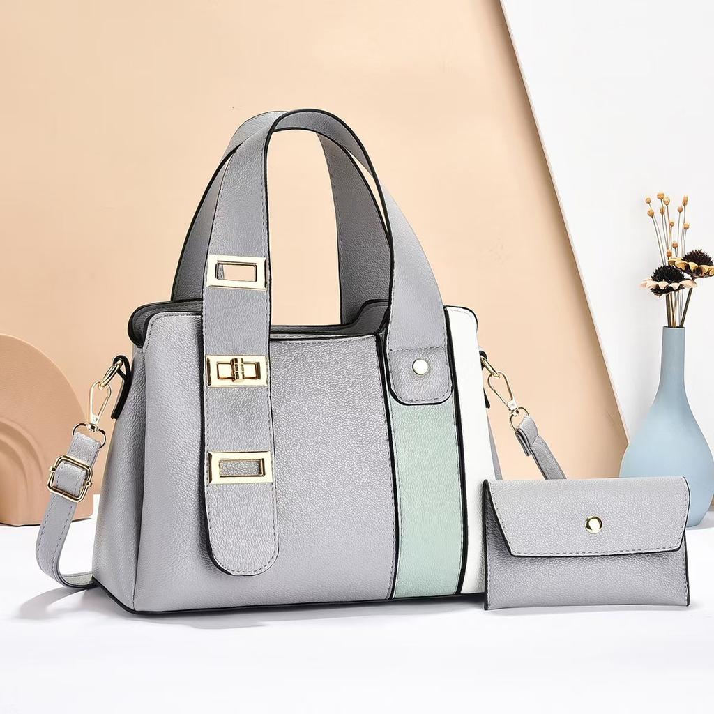 Color-blocking Mother and Child Bag High Level Look Quality Multi-layer Handbag Fashionable and Versatile Single-shoulder Bag