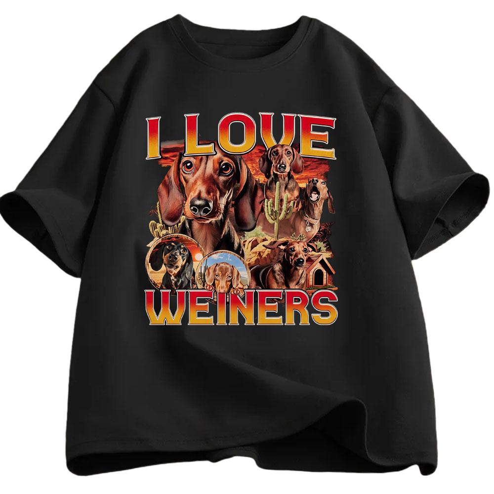 Ich liebe Würstchen Spaß Hund Labyrinth Muster T-Shirt 2026 Sommer Herren Damen Lässig Baumwolle Mode Harajuku T-Shirt Street Wear Y2K