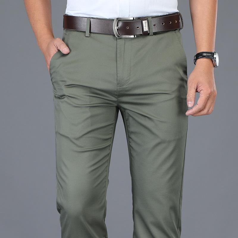 Summer Thin Men's Slim Pants Fashion Business Casual Trousers