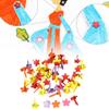 100 pezzi di spilli divisi colorati fermagli di carta in metallo, fermagli rotondi, fermagli a forma di cuore, fermagli a forma di fiore, fermagli per scrapbooking per lavori di carta