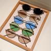 KAMMPT Vintage Oval Sunglasses New In Fashion Metal Rim Casual Shades Women Trendy Luxury Brand Design Outdoor Decor Sun Glasses