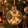 Xmas Tree Hanging Decor Clear Christmas Ball Ornaments, Acrylic Decoration with Gingerbread House Bulk Decorative Baubles Reindeer Santa Inside