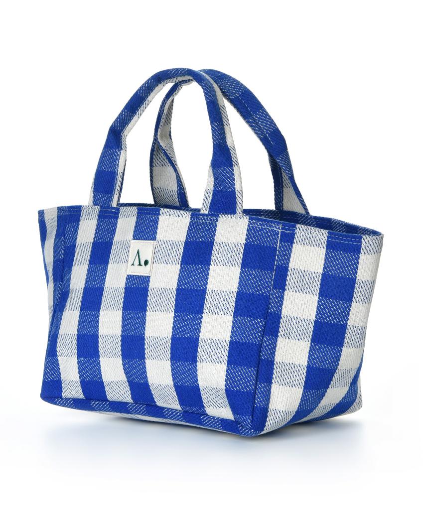 The-Abon Beach Cotton Check Tote Bag Red