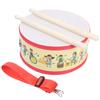 Kid Hand Drum Set Wooden Double Side Beat Musical Instrument with Drumstick Mallet