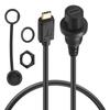 USB2.0 3.1 Type C Port Car Dashboards Panel Mount Cable Male to Female Extension for Boats Motorcycle