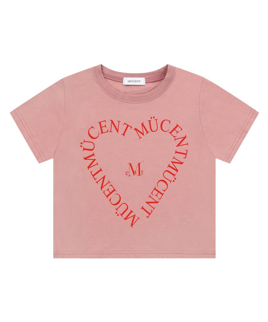 MUCENT Heart Lettering Short Sleeve T-Shirt (5 Colors)