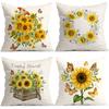 Sunflower Butterfly Pastoral Pattern Cushions Pillowcase Polyester Cushion Cover Throw Pillow Pillowcover Home Car Sofa Decor