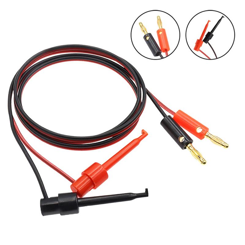 1 Pereche Mufă Banană 4Mm La Clip Cârlig Electric Cablu de Test Placat cu Aur 1M Pentru Fire Conector de Test Multimetru Roșu Negru
