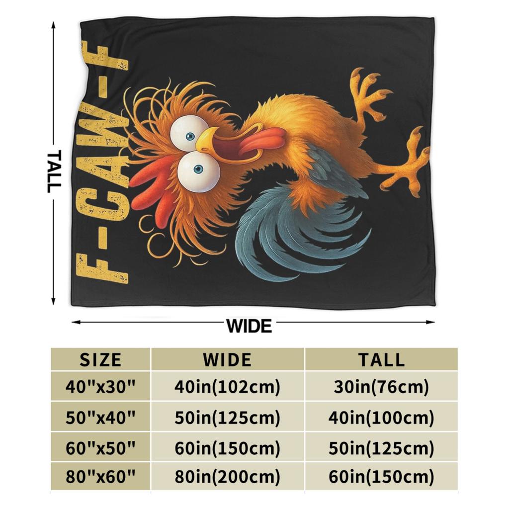 F-Caw-F Chicken Funny Blanket Fleece Decoration Multi-function Lightweight Throw Blanket for Bed Bedroom Plush Thin Quilt