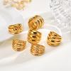 Grote Statement Ringen voor Vrouwen, Roestvrij Staal Gedurfde Stapelbare Croissant Ring Verkleurt Niet