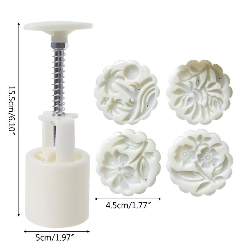 Mooncake Mold Cookie Stamp Chinese Mid Autumn Moon Cake Maker Flower Shape Decoration Tools for Baking DIY Cookie