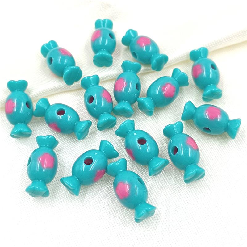 Fashion Accessories 10pcs Flower Candy Beads for Bracelet Necklace Making DIY Jewelry Materials Acrylic Vertical Hole