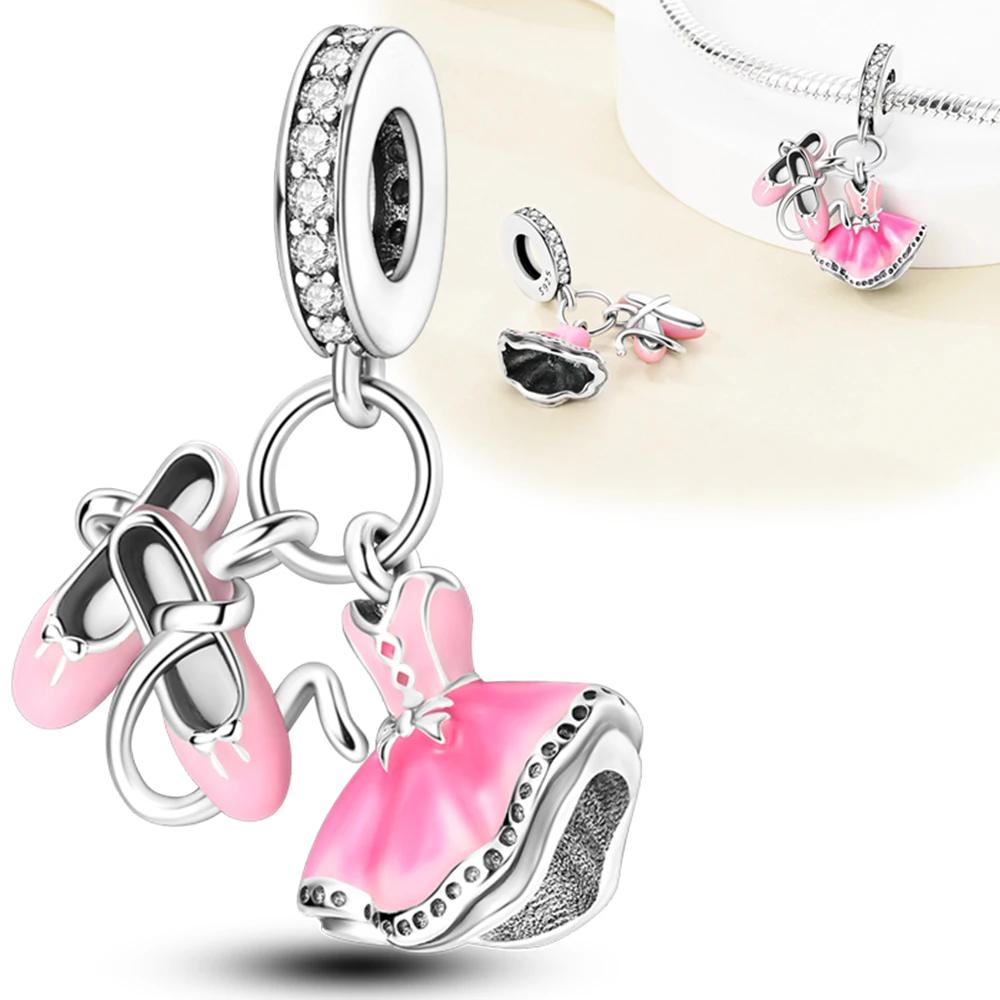Copper Metal Pink Doll Princess Pink Square Box Charm Bead Component Pendant Bead Component Bead Components Compatible With Charm Bead Component
