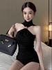 Women's High-Neck Sleeveless Halter Vest, Slim-Fit, Perfect for Autumn, Wear Alone or Layered, Short Base Top