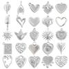 6pcs High Quality Assorted Stainless Steel Heart Charms For Jewelry Making Bracelets Keychain Pendant DIY Women Men Pendant Bulk