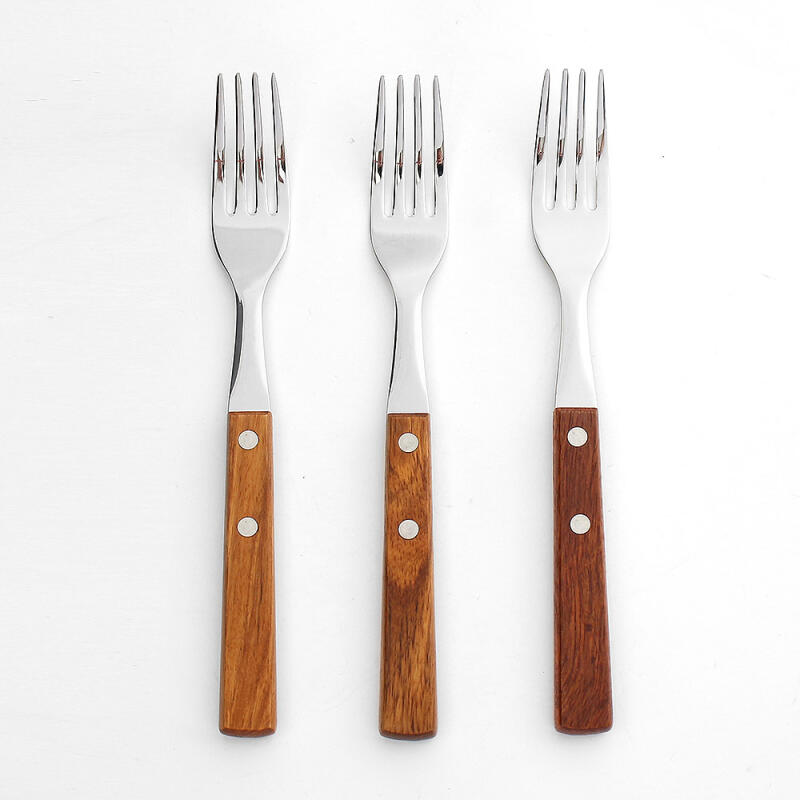 Luxus Dinner Gabel mit Holzgriff 3-teiliges Set (Nussbaum)