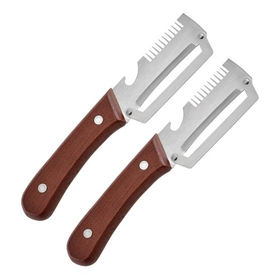 Gemüseschäler mit Griff, 3-in-1 Edelstahl-Schäler, Frühlingszwiebel-Schneider und Flaschenöffner, Multifunktionaler Schäler für Kürbis Zuckerrohr