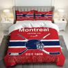3dílné povlečení včetně 1 přikrývky a 2 povlaků na polštář (Výplň není součástí dodávky), S tématem ledové plochy Montreal Hockey Sports Center Založeno v 1