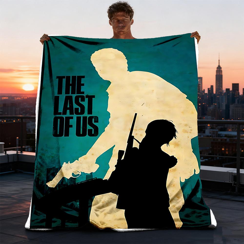 1pc The Last of Us Outdoor Flannel Blanket for Girls Soft, Lightweight Throw Perfect for Camping, and Gifting, Digital