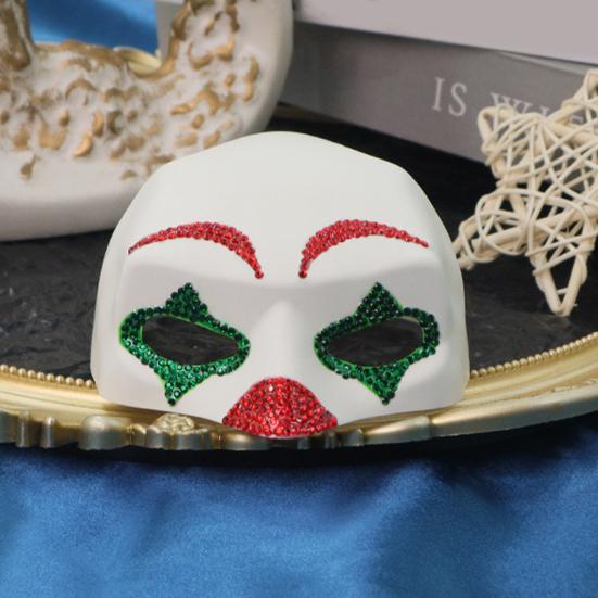 Clown Cat Mask Shiny Rhinestone Clown Mask Pets Cosplay Mask with Ear Holes for Cats Halloween Costume Party Photo Shoots