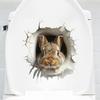 3D Hinausschauende Kaninchen Toilettenaufkleber, Süßes die Wand durchbrechendes Kaninchen Wasserdicht Abnehmbar Selbstklebend