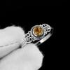 Citrin kerek drágakő gyűrű, Tömör 925 sterling ezüst gyűrű, Boho designer gyűrű, Statement gyűrű, Divat ékszer