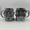 Stainless Steel Resin Insulated Coffee Mug with Engine Mechanical Detailing Beer Cup For Automotive Enthusiasts