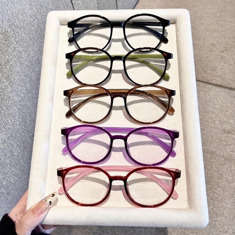 5 Pairs Women Round Reading Glasses Anti Blue Light Lightweight Full Frame Eyewear for Women