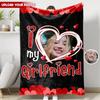 Customized Throws Blanket, Customized Girlfriend Photo Blanket Soft Cozy for Family Sofas Offices Camping Perfect Gift